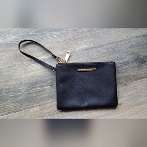 EUC- Steve Madden Black Leather Wristlet Clutch